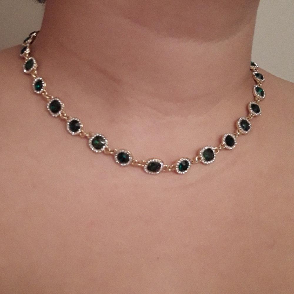 💣Green faux emerald necklace
